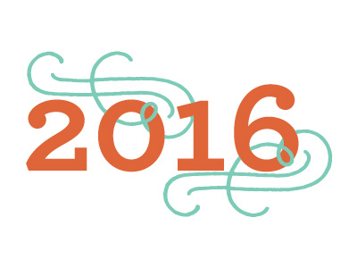 2016 Calendar Year - Perfect Wedding Guide 2016 book calendar magazine orange swirls teal title