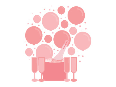 Maid/Matron of Honor Duties Infographic - Champagne Bar balloons bar bubbly champagne drinks illustration infographic pink wedding