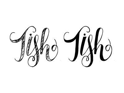 Tish handlettering lettering logo name practice script sketch vector