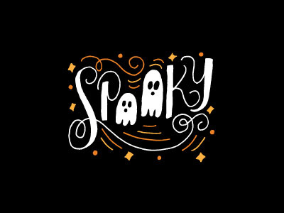 Spooooooky design ghost graphic design halloween hand lettering illustration left handed lettering spooky texture vector