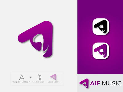 A Letter Music Logo a l a letter app branding colorful company design geometric graphic design latter logo template vector