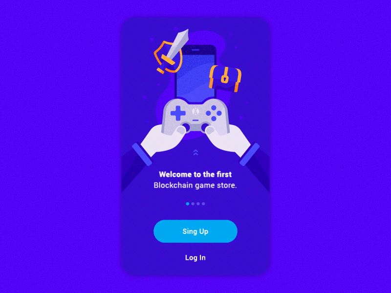 Interactive Onboarding Carousel animation app blockchain carousel game illustration interactive mobile motion onboarding platform sing up store