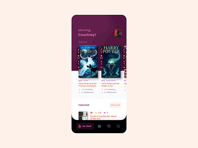 Audiobooks App — Home & Book screens animation animation app audio audiobooks book concept kit uix mobile ui mobileapp ui