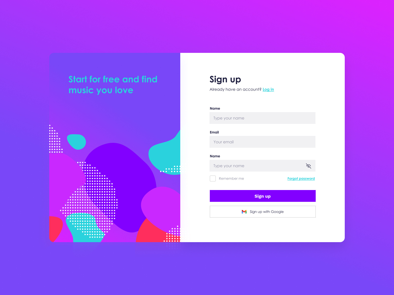 DailyUI 001 Sign up by Alina on Dribbble