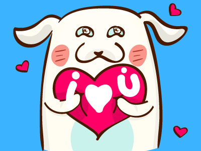 Sticker Line Jojo's Love is in the air 10coins cartoon cute dog fun linechat linemessenger ponytailsticker stickerline