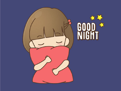 Mili The Girl - Good Night 10coins animals cartoon cat cute emoticon expression fun hi linechat ponytailsticker smiley