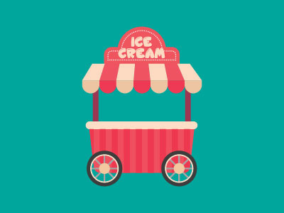 Red Ice Cream Cart cart cool cooling cream design graphic ice illustration summer sweet