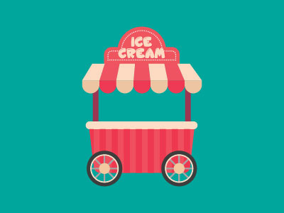 Red Ice Cream Cart