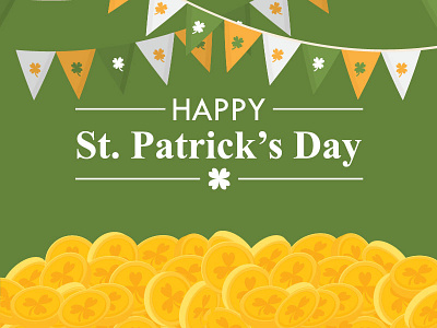 St. Patrick's Day Card card coin gold green holiday icon money st.patricksday