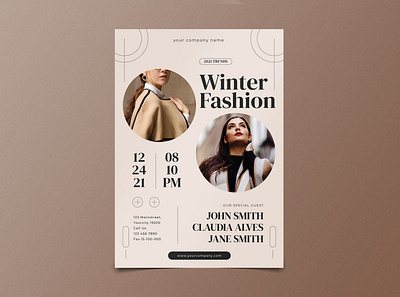 Winter Fashion Flyer christmas fashion flyer graphic design layout logo poster printing template winter