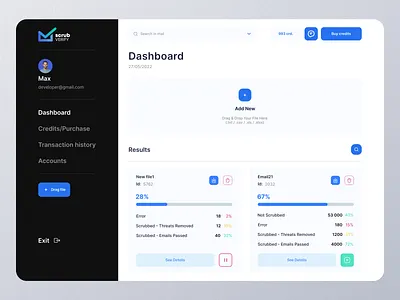 Scrub Verify - Email Cleaning App app dashboard design figma typography ui ux