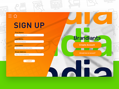 "Brandiants" Landing page uiux