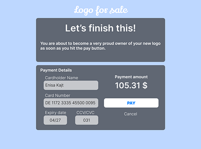 Daily UI: Day 2 - A Credit Card Checkout branding design graphic design illustration logo ui ux
