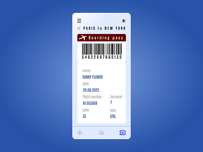 Daily UI: DAY 24 Boarding Pass