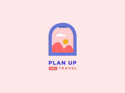 Logo Plan Up & Travel app branding design graphic design illustration logo typography ui ux vector