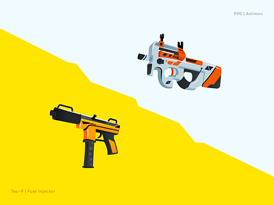 CS:GO — Tec-9 & P90 Skins Illustrations