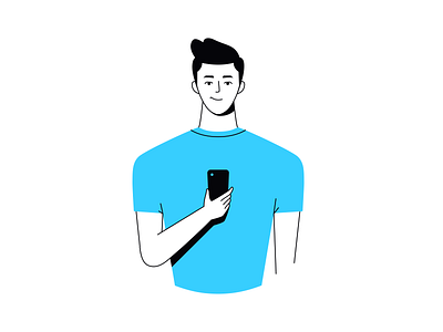 Random Guy — Illustration 01 graphic design guy illustration illustrator man smartphone vector