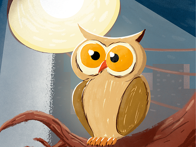 Coruja design digital painting illustration kid illustration ludic owl