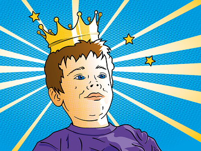 REI boy illustration king pop art portrait vector