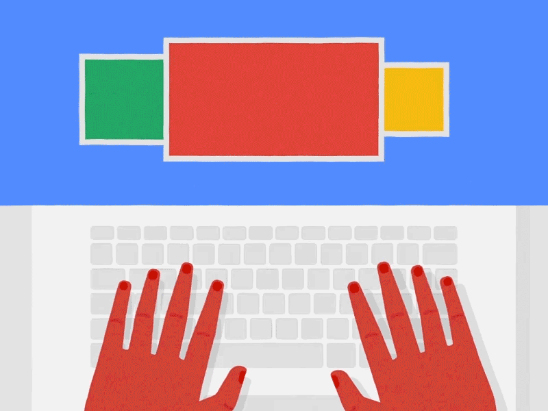 Laptop to hands - Transition