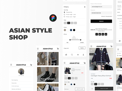ASIAN STYLE Shop app design graphic design typography ui ux