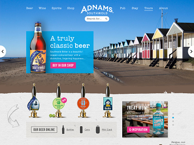 Adnams Homepage beer beers bootstrap branding brewery design typography ui ui design ux web website