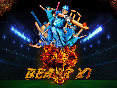 Beast XI in fire🔥 mode  - Cricket Poster