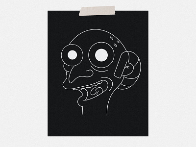 Mr Burns black and white characters drawing illustraion illustration art illustrator mr burns pop culture procreate simpsons the simpsons tv