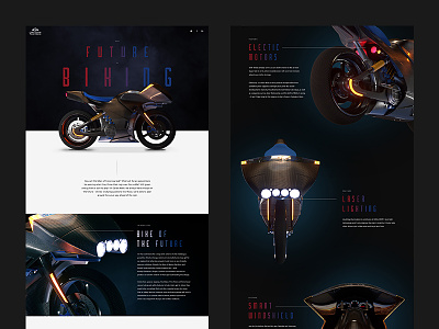 The Future of Biking bike car technology clean cyber future logo minimal motorbike neon tech ui ux