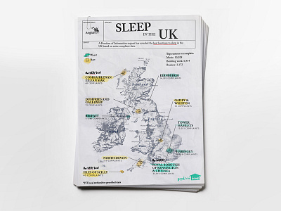 Sleep in the UK 😴 data grain infographic information map paper print texture uk visualization