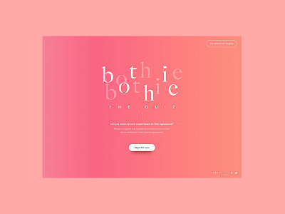 #Bothie – The Game button clean drop gradient logo love minimal selfie shadow ui ux