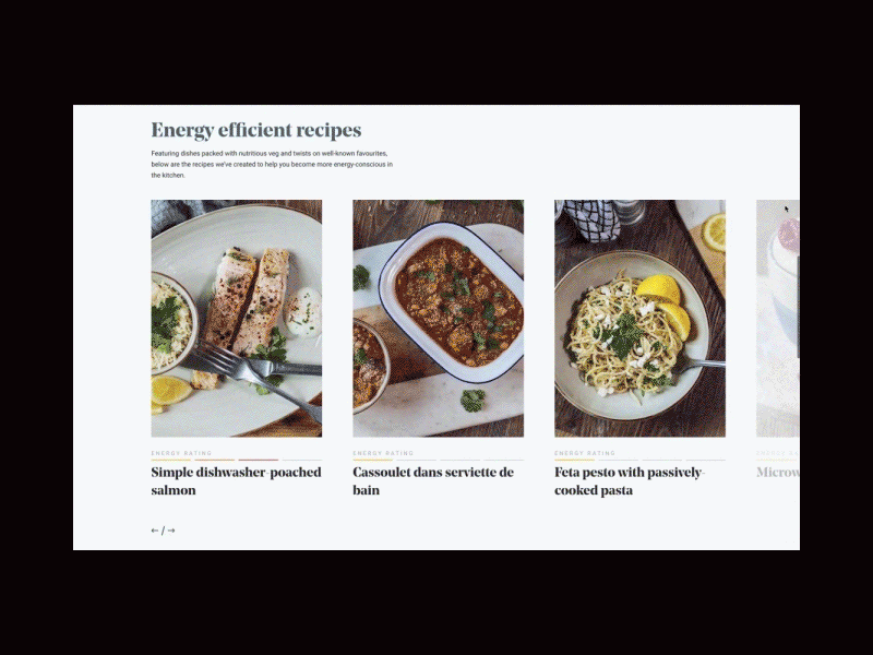 Low Energy Cookbook – Carousel 👨‍🍳