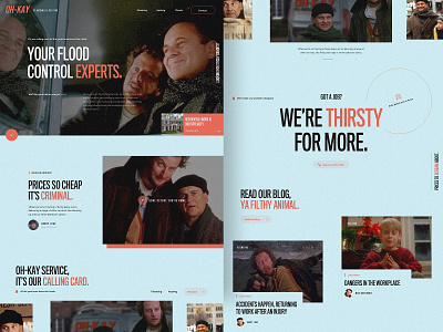 Oh-Kay Plumbing - Concept christmas clean concept corporate design home home alone homepage minimal new year plumber sticky bandits ux web wet bandits