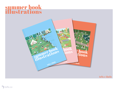 Flat Vector Summer Book Illustrations