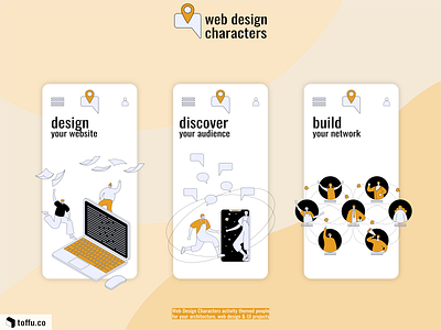 Web Design Collaborative Characters Mobile Mock-up