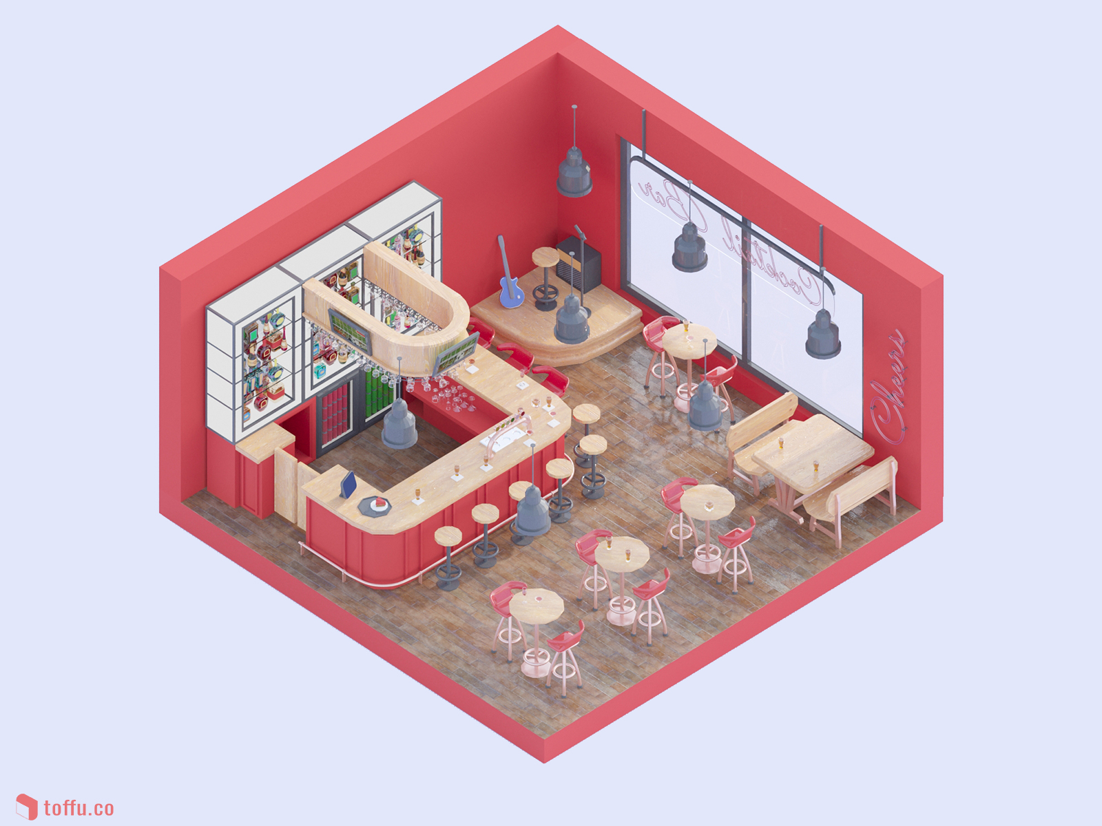 3D Model Low-Poly Pub by Toffu Co on Dribbble