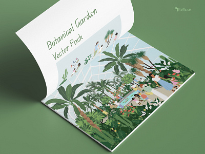 Botanical Garden-Themed Vectors adobeillustrator ai character design flatvector flowers graphic design illustration trees