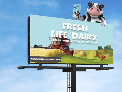 Dairy Company Billboard Design 3d ads advertisement animation app appoutdoor advertising banner branding design graphic design illustration logo mobile app motion graphics typography ui ux vector