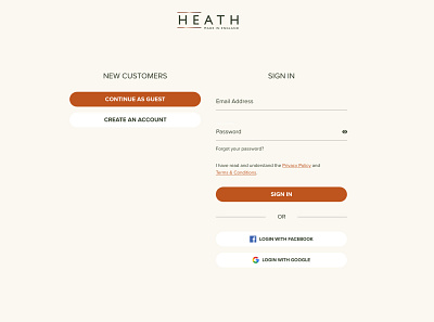 Heath London - Guest checkout process bag checkout mens fashion product ui ux