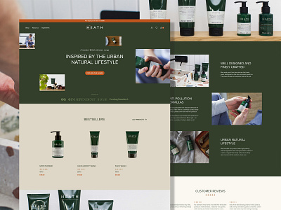 Heath London Skincare homepage concept bag mens fashion product ui ux