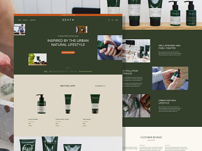 Heath London Skincare homepage concept