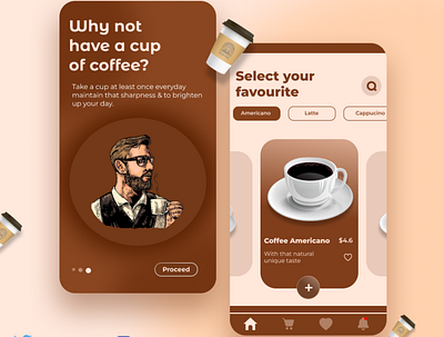 Coffee shop mobile app app branding design figma graphic design logo mobileapp ui ux