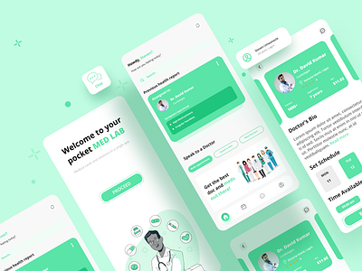 Pocket med lab mobile app design figma graphic design illustration mobileapp ui uiux uiuxdesign