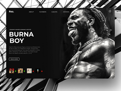 Music Artiste profile web ui concept branding design figma graphic design ui uiux webdesign