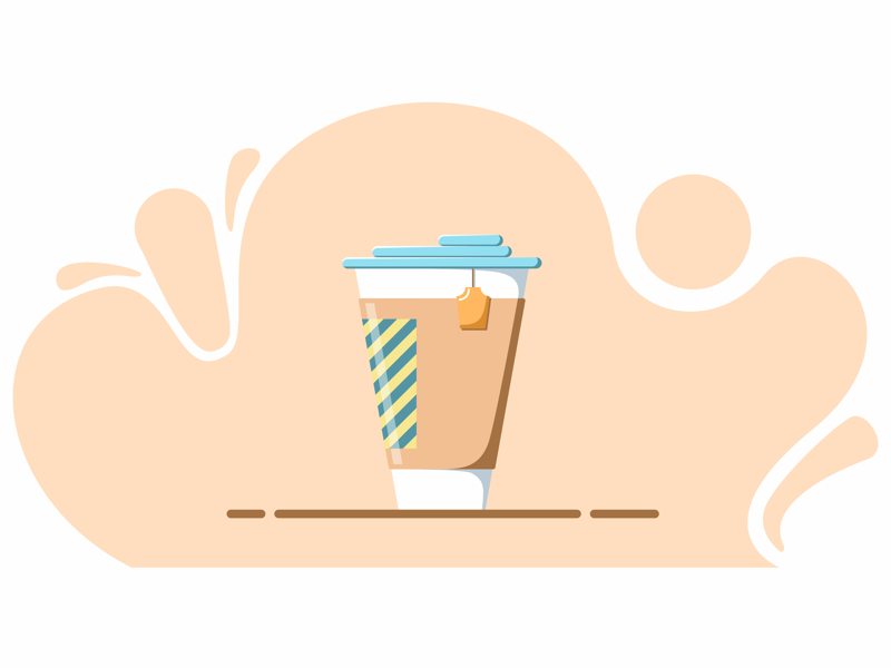 Tea cup illustration minimalistic flat tea cup design illustration logo art
