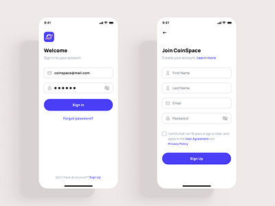 CoinSpace: Crypto Currency App iOS UI Kit