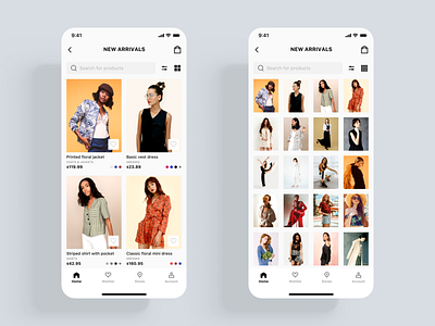 Trendy E-commerce App UI kit app buy design e commerce filters image images items kart kit minmal newin photos pictures products shop shopping store ui ux