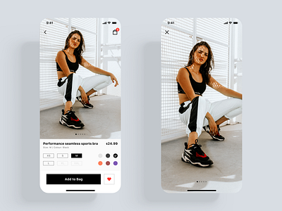 Trendy E-commerce App UI kit add app bag button buy clothing design fashion ios kart kit product shop shopping size store style ui ux