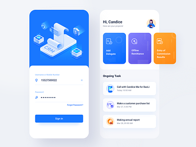 dribbble CRM2 app crm homepage icon illustration sign in ui