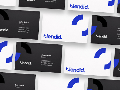 Blendid Identity Concept blue branding business card identity studio